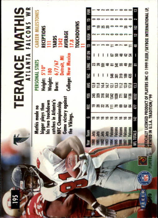B2536- 1999 Fleer Tradition Football Card #s 1-203 -You Pick- 15+ FREE US SHIP - Picture 367 of 383