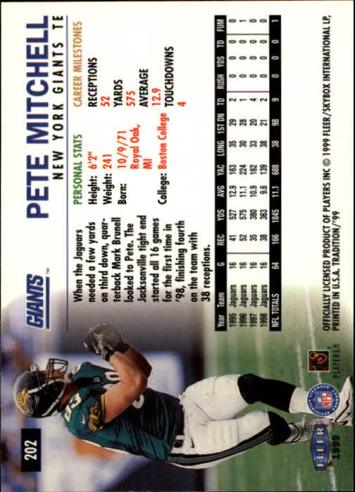 B2536- 1999 Fleer Tradition Football Card #s 1-203 -You Pick- 15+ FREE US SHIP - Picture 381 of 383