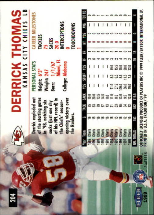 1999 Tradition (Fleer) Football "Main Set" Base Cards #151 to #300 - Picture 105 of 285