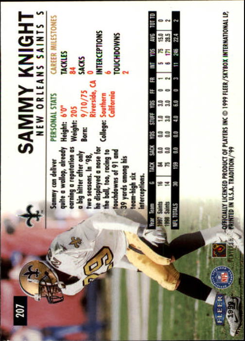 1999 Tradition (Fleer) Football "Main Set" Base Cards #151 to #300 - Picture 111 of 285