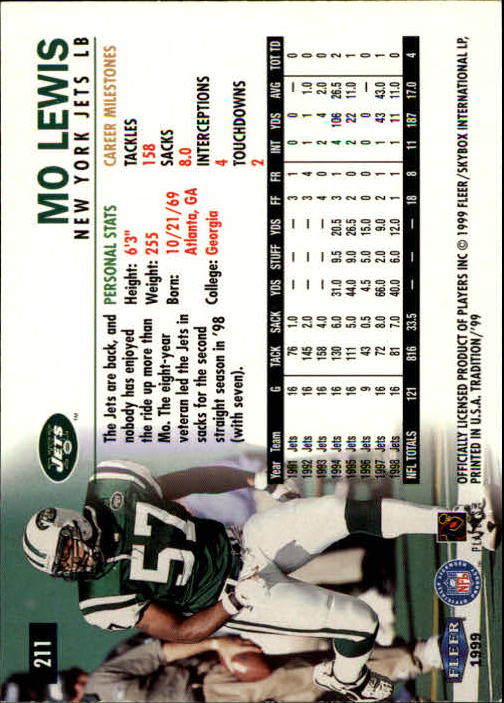 1999 Tradition (Fleer) Football "Main Set" Base Cards #151 to #300 - Picture 117 of 285