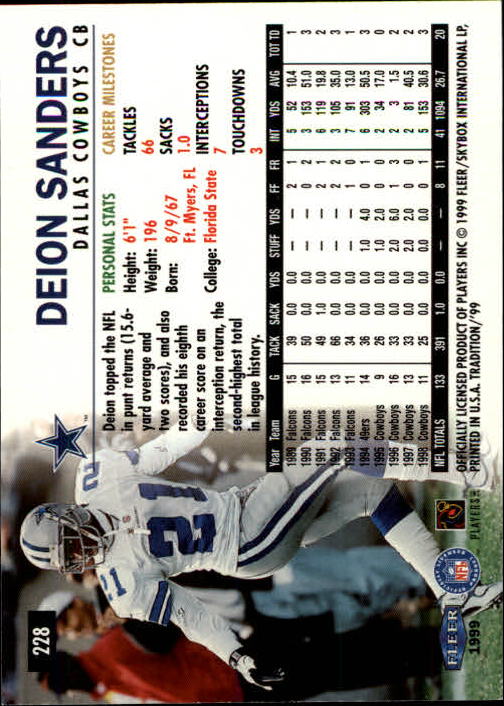 1999 Tradition (Fleer) Football "Main Set" Base Cards #151 to #300 - Picture 151 of 285