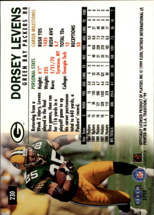 1999 Tradition (Fleer) Football "Main Set" Base Cards #151 to #300 - Picture 155 of 285