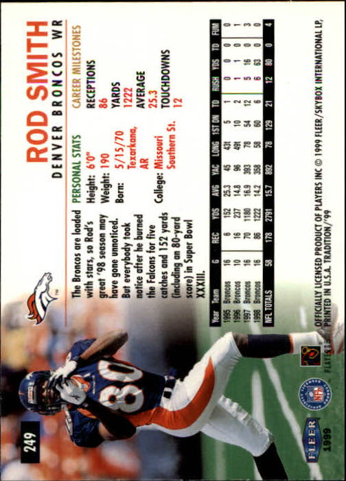 1999 Tradition (Fleer) Football "Main Set" Base Cards #151 to #300 - Picture 187 of 285