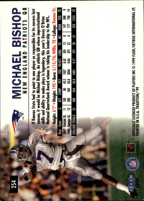 1999 Tradition (Fleer) Football "Main Set" Base Cards #151 to #300 - Picture 195 of 285