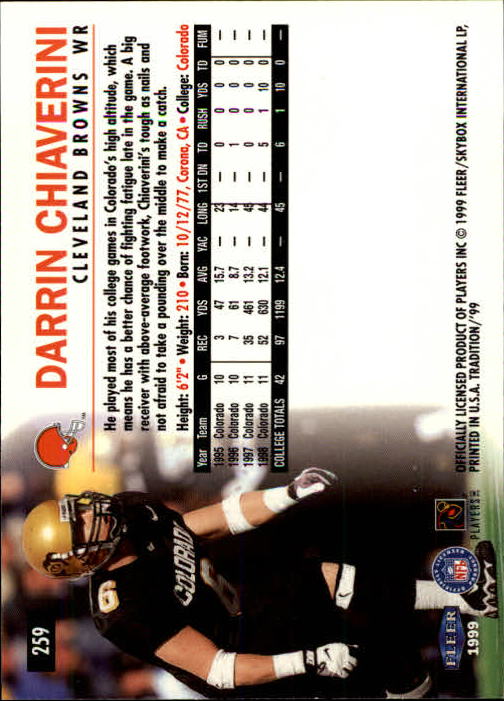 1999 Tradition (Fleer) Football "Main Set" Base Cards #151 to #300 - Picture 205 of 285