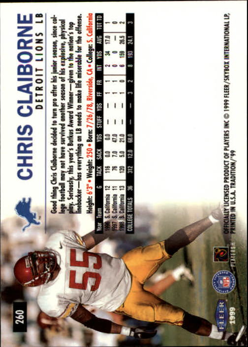 1999 Tradition (Fleer) Football "Main Set" Base Cards #151 to #300 - Picture 207 of 285