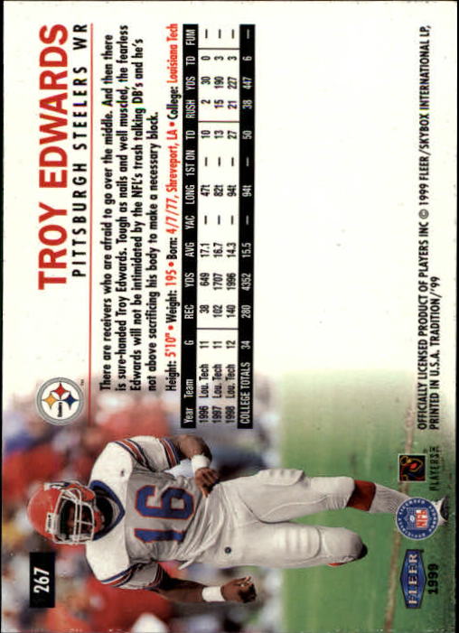 1999 Tradition (Fleer) Football "Main Set" Base Cards #151 to #300 - Picture 221 of 285