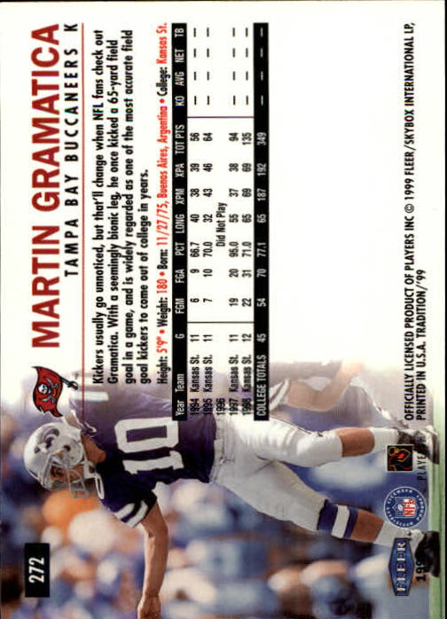 1999 Tradition (Fleer) Football "Main Set" Base Cards #151 to #300 - Picture 231 of 285