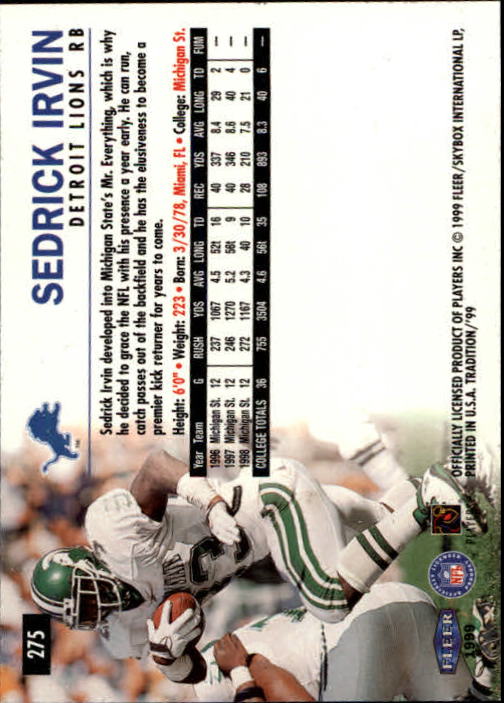 1999 Tradition (Fleer) Football "Main Set" Base Cards #151 to #300 - Picture 235 of 285
