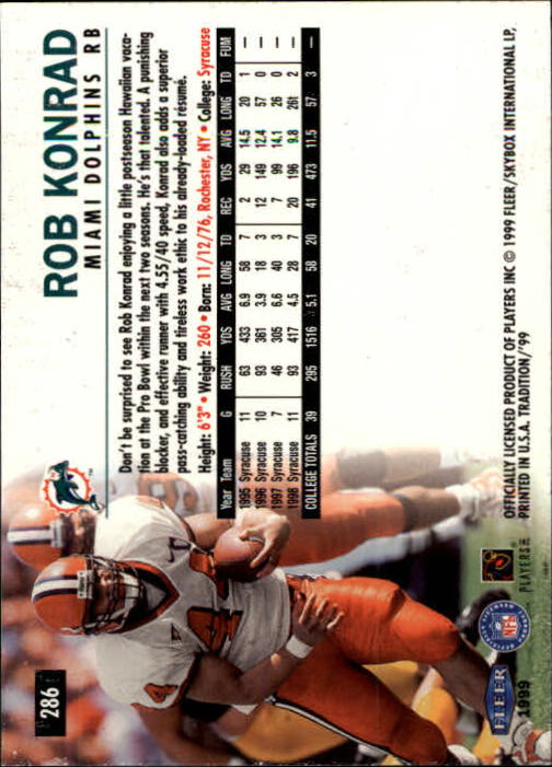 1999 Tradition (Fleer) Football "Main Set" Base Cards #151 to #300 - Picture 257 of 285