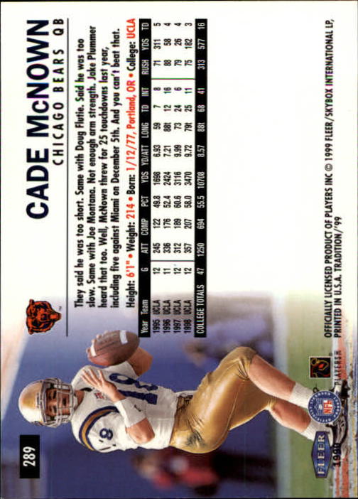 1999 Tradition (Fleer) Football "Main Set" Base Cards #151 to #300 - Picture 263 of 285