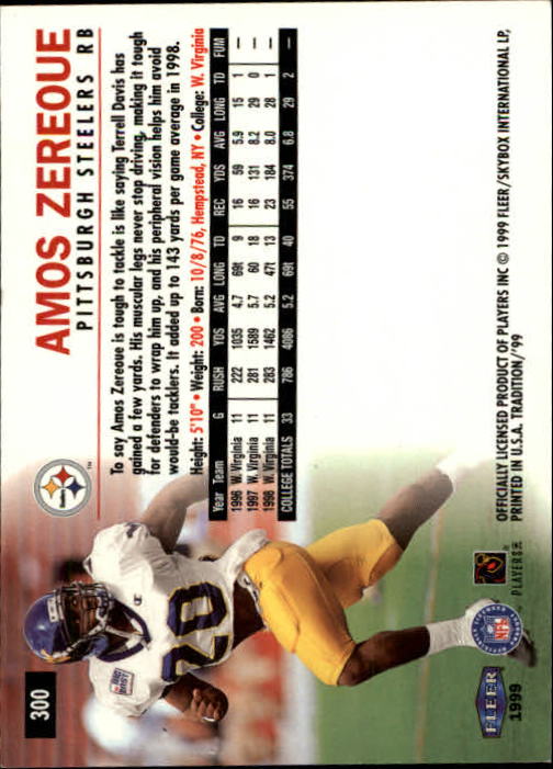 1999 Tradition (Fleer) Football "Main Set" Base Cards #151 to #300 - Picture 285 of 285