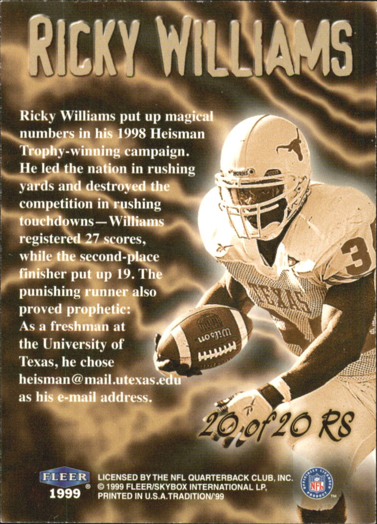1999 Tradition (Fleer) Football "Insert and Parallel" Cards - Picture 30 of 70
