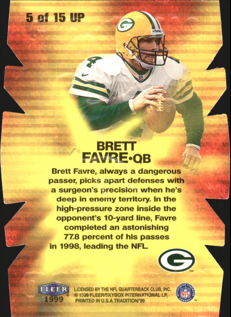 1999 Fleer Tradition Under Pressure #5 Brett Favre back image