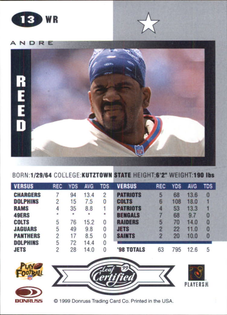 A8150- 1999 Leaf Certified FB Cards 1-225 +Inserts -You Pick- 15+ FREE US SHIP - Picture 27 of 395