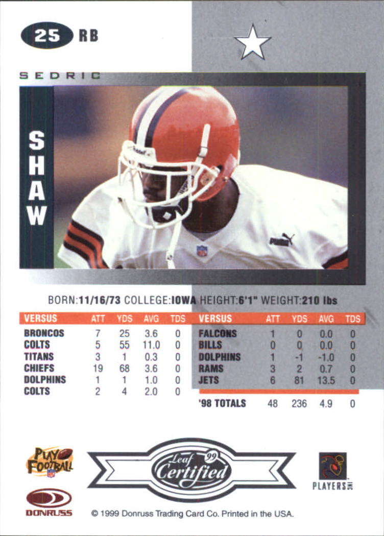 A8150- 1999 Leaf Certified FB Cards 1-225 +Inserts -You Pick- 15+ FREE US SHIP - Picture 51 of 395