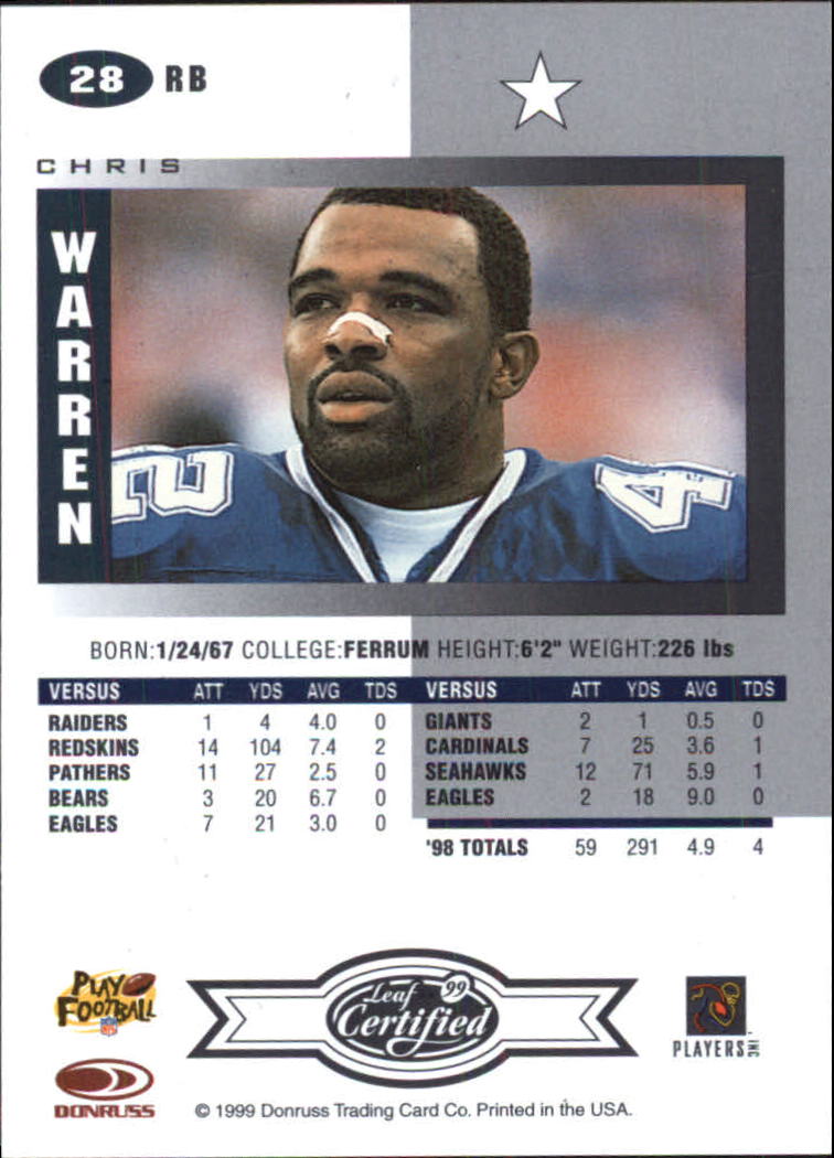 A8150- 1999 Leaf Certified FB Cards 1-225 +Inserts -You Pick- 15+ FREE US SHIP - Picture 57 of 395