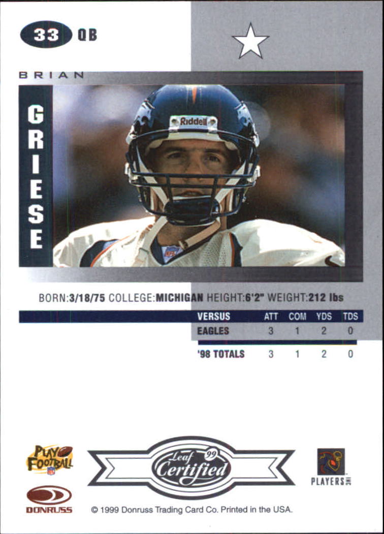 A8150- 1999 Leaf Certified FB Cards 1-225 +Inserts -You Pick- 15+ FREE US SHIP - Picture 67 of 395