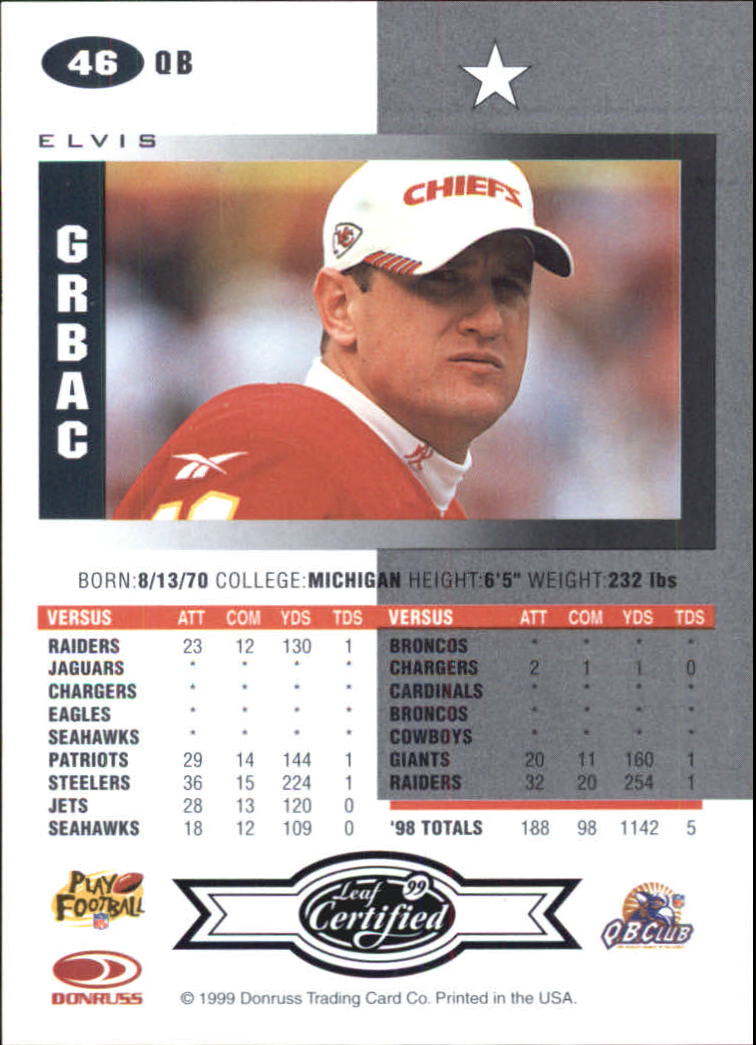 A8150- 1999 Leaf Certified FB Cards 1-225 +Inserts -You Pick- 15+ FREE US SHIP - Picture 93 of 395
