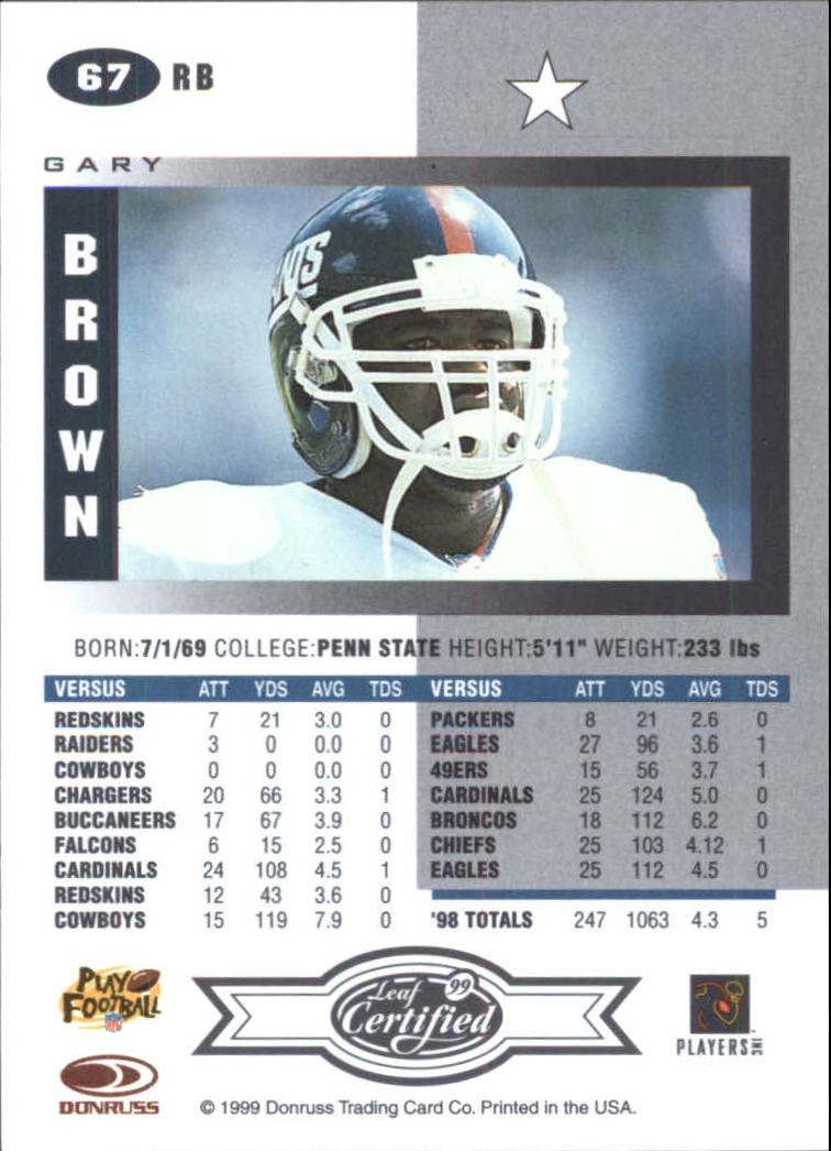 A8150- 1999 Leaf Certified FB Cards 1-225 +Inserts -You Pick- 15+ FREE US SHIP - Picture 133 of 395
