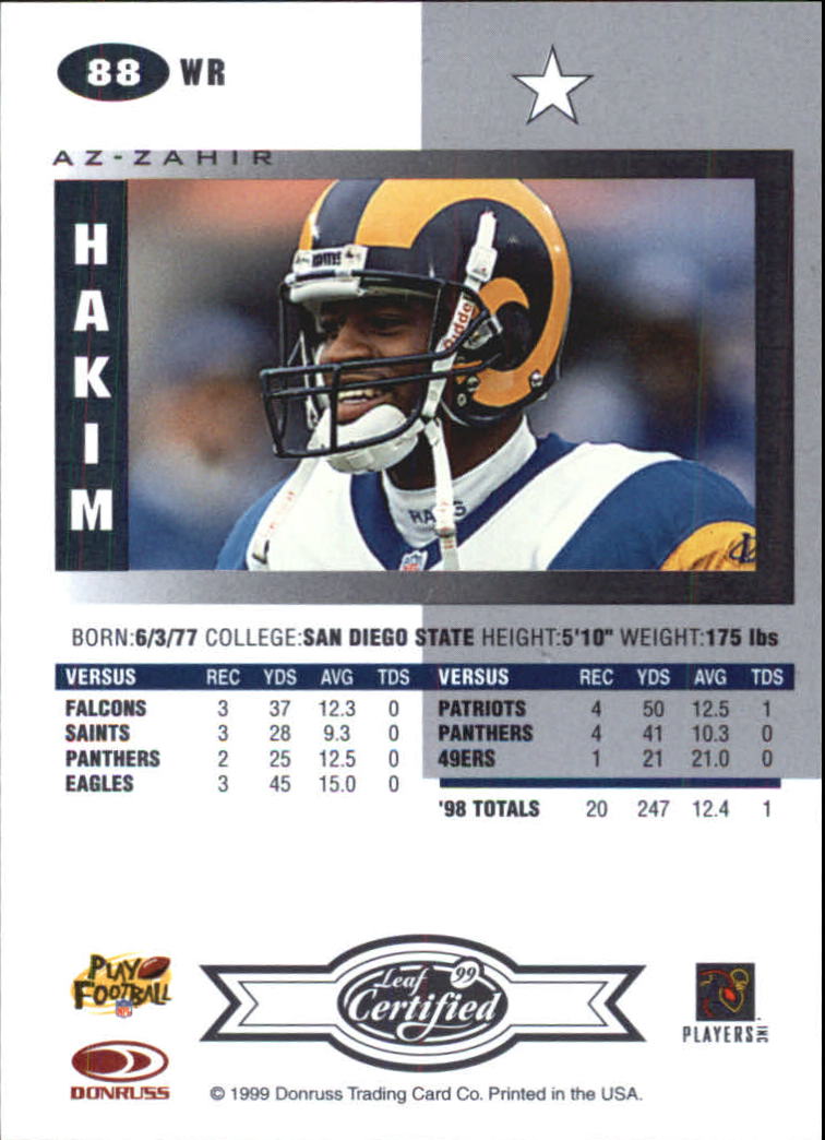A8150- 1999 Leaf Certified FB Cards 1-225 +Inserts -You Pick- 15+ FREE US SHIP - Picture 175 of 395