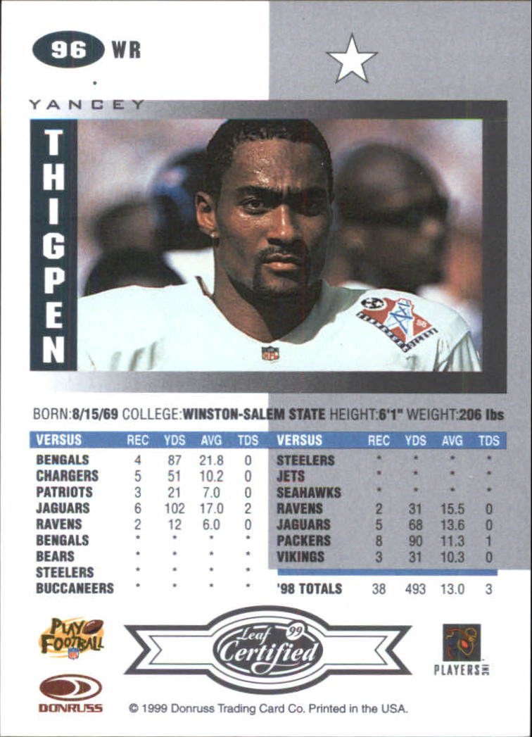 A8150- 1999 Leaf Certified FB Cards 1-225 +Inserts -You Pick- 15+ FREE US SHIP - Picture 191 of 395