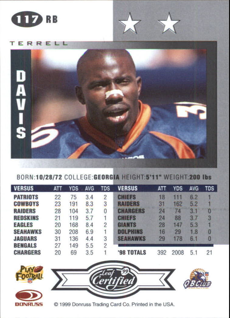 A8150- 1999 Leaf Certified FB Cards 1-225 +Inserts -You Pick- 15+ FREE US SHIP - Picture 233 of 395