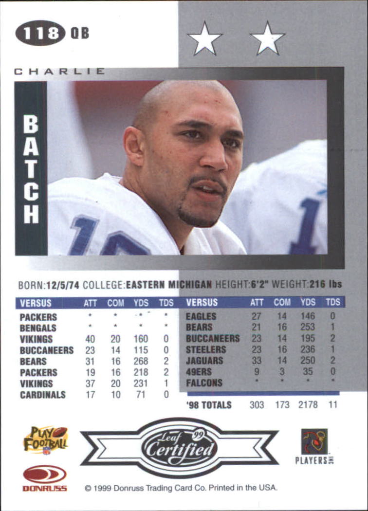 A8150- 1999 Leaf Certified FB Cards 1-225 +Inserts -You Pick- 15+ FREE US SHIP - Picture 235 of 395