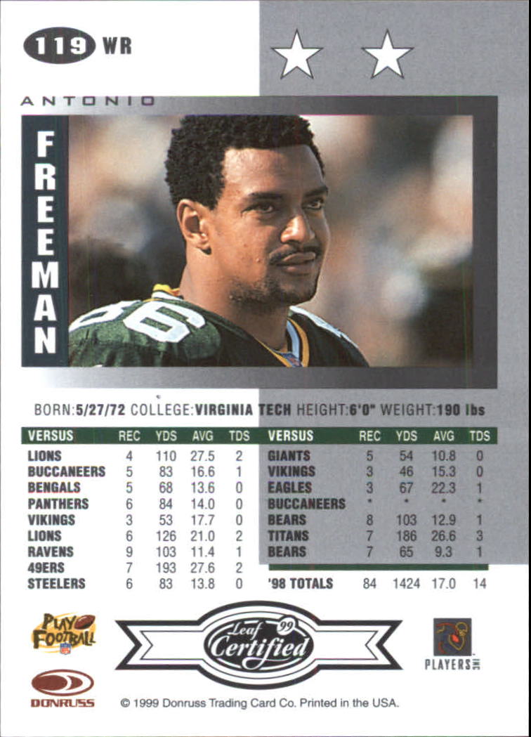 A8150- 1999 Leaf Certified FB Cards 1-225 +Inserts -You Pick- 15+ FREE US SHIP - Picture 237 of 395