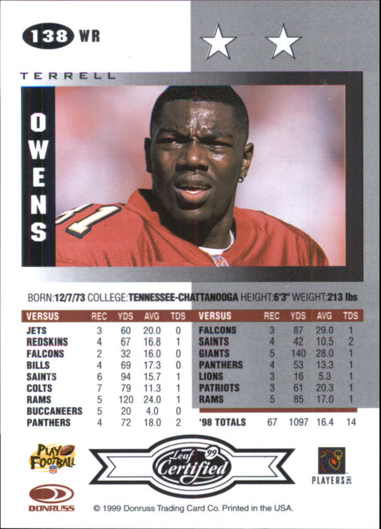 A8150- 1999 Leaf Certified FB Cards 1-225 +Inserts -You Pick- 15+ FREE US SHIP - Picture 273 of 395