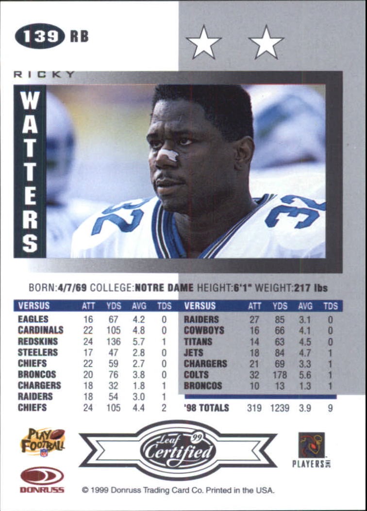 A8150- 1999 Leaf Certified FB Cards 1-225 +Inserts -You Pick- 15+ FREE US SHIP - Picture 275 of 395