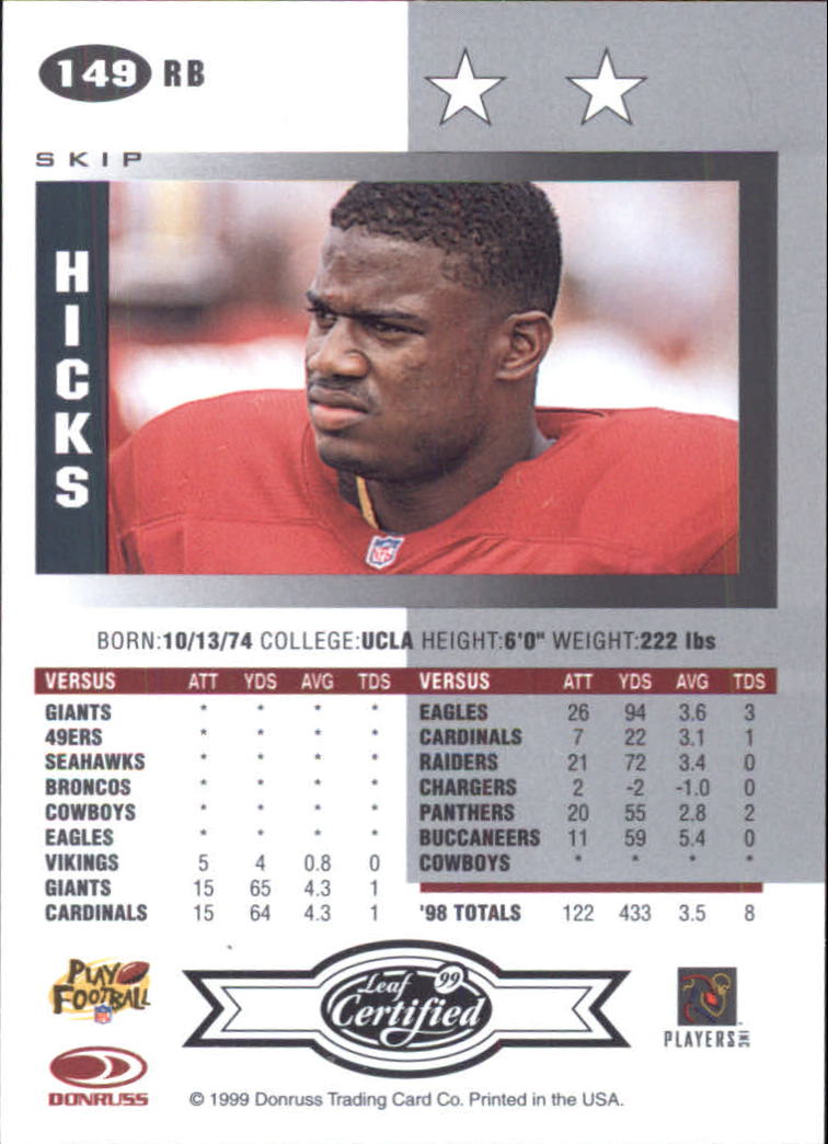 A8150- 1999 Leaf Certified FB Cards 1-225 +Inserts -You Pick- 15+ FREE US SHIP - Picture 295 of 395