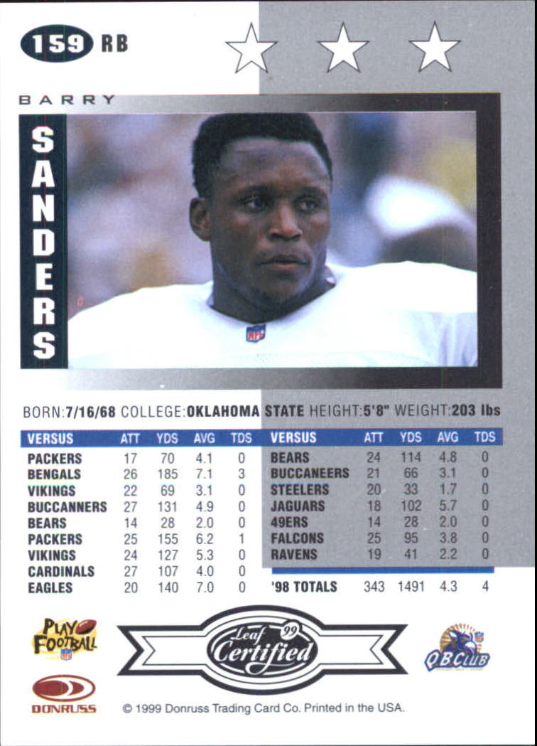 A8150- 1999 Leaf Certified FB Cards 1-225 +Inserts -You Pick- 15+ FREE US SHIP - Picture 309 of 395