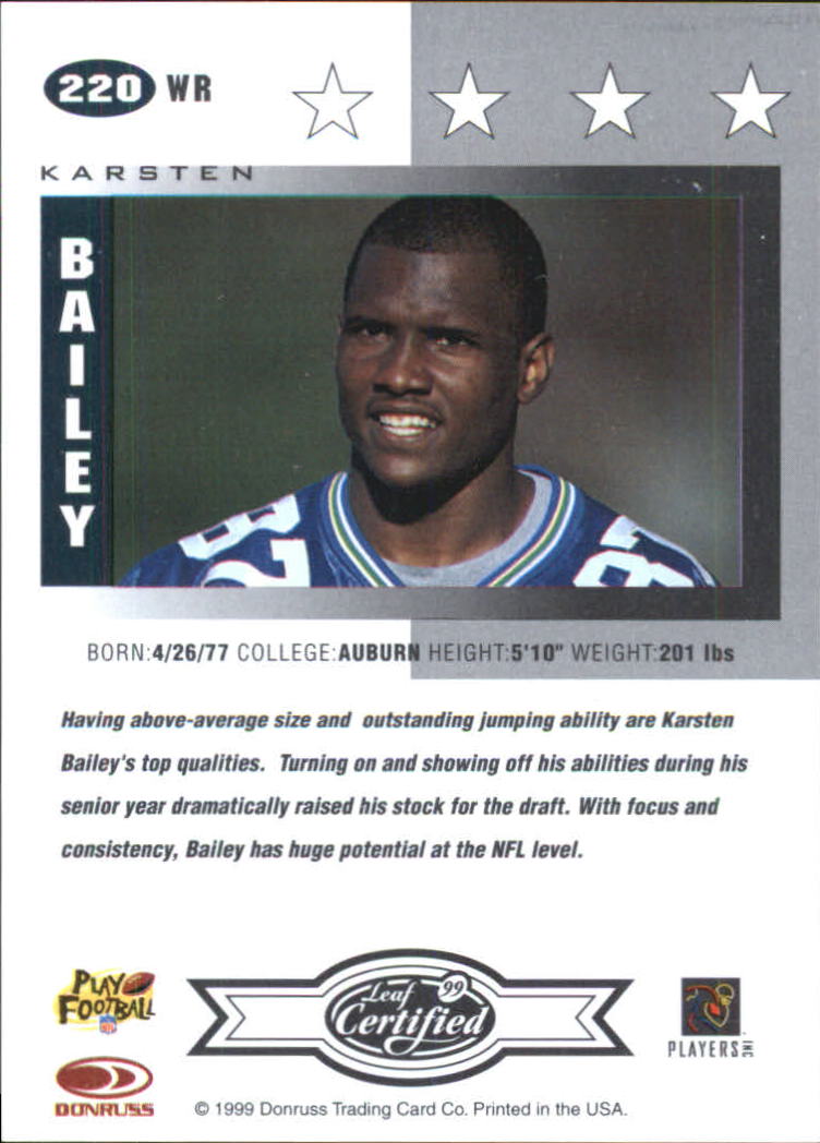 A8150- 1999 Leaf Certified FB Cards 1-225 +Inserts -You Pick- 15+ FREE US SHIP - Picture 387 of 395