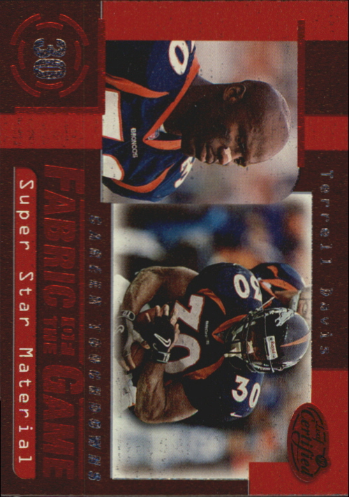 1999 Leaf Certified Fabric of the Game #FG36 Terrell Davis/500