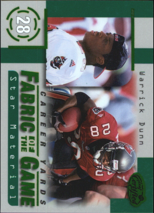 1999 Leaf Certified Fabric of the Game #FG65 Warrick Dunn/750