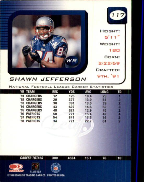 1999 Leaf Rookies and Stars #117 Shawn Jefferson back image