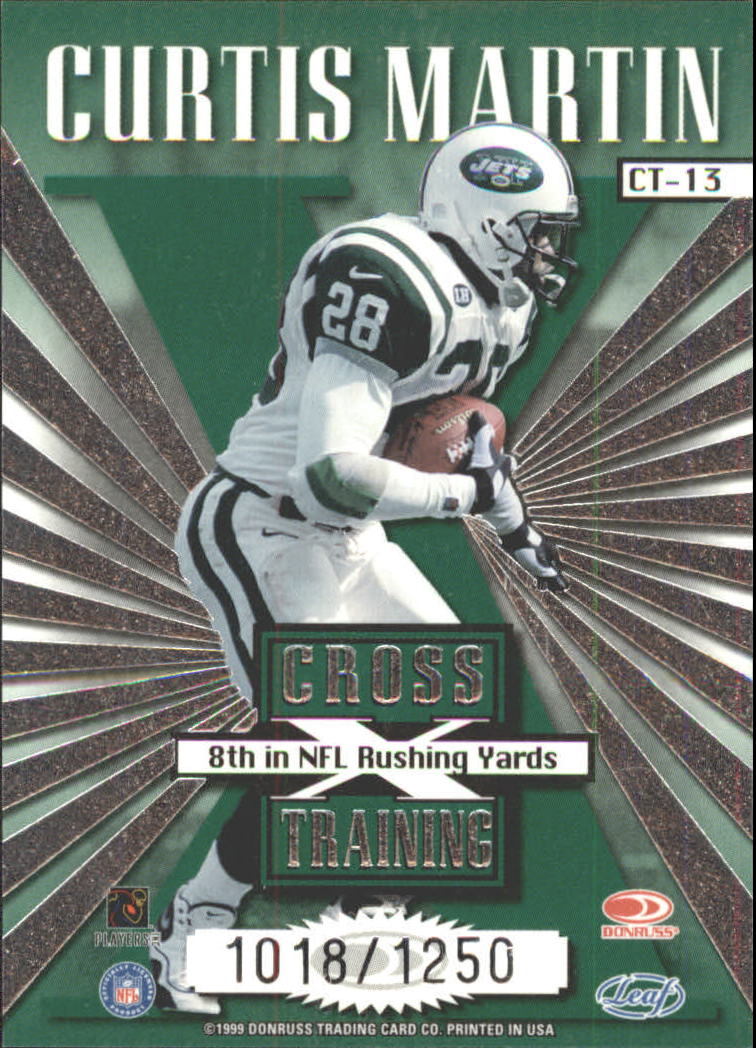 1999 Leaf Rookies and Stars Cross Training #CT13 Curtis Martin back image
