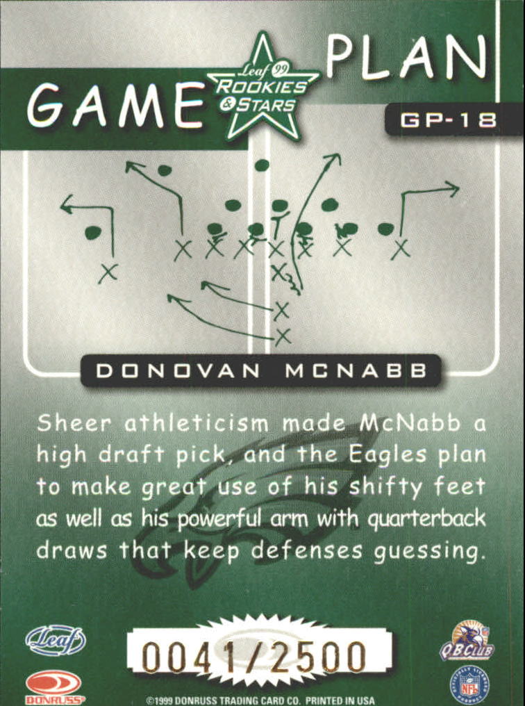 1999 Leaf Rookies and Stars Game Plan #GP18 Donovan McNabb back image