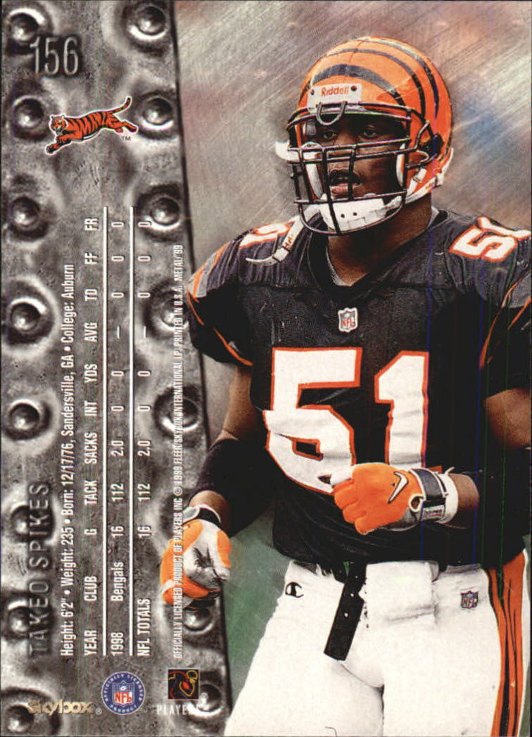 1999 Metal Universe #156 Takeo Spikes back image