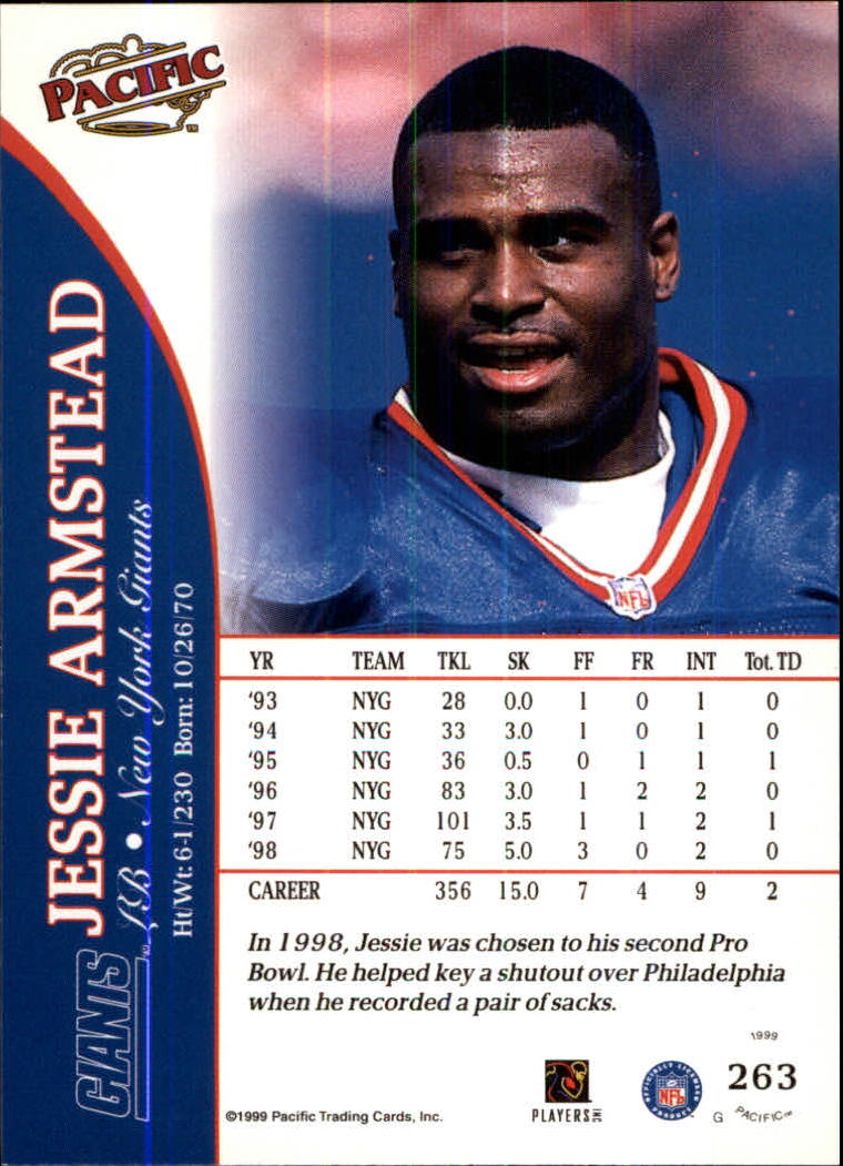 1999 Pacific #263 Jessie Armstead back image
