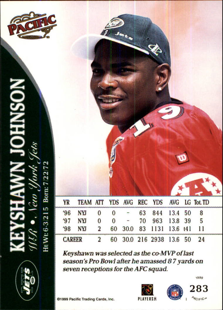 1999 Pacific #283 Keyshawn Johnson back image
