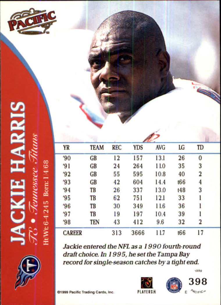 1999 Pacific #398 Jackie Harris back image