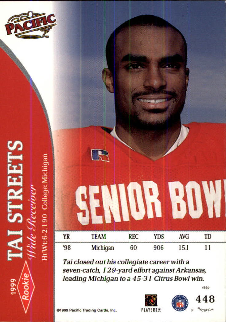 1999 Pacific #448 Tai Streets RC back image