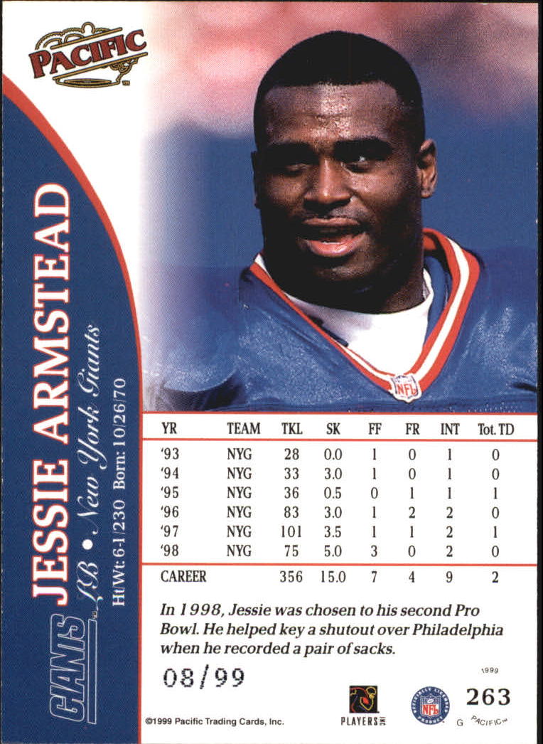 1999 Pacific Copper #263 Jessie Armstead back image