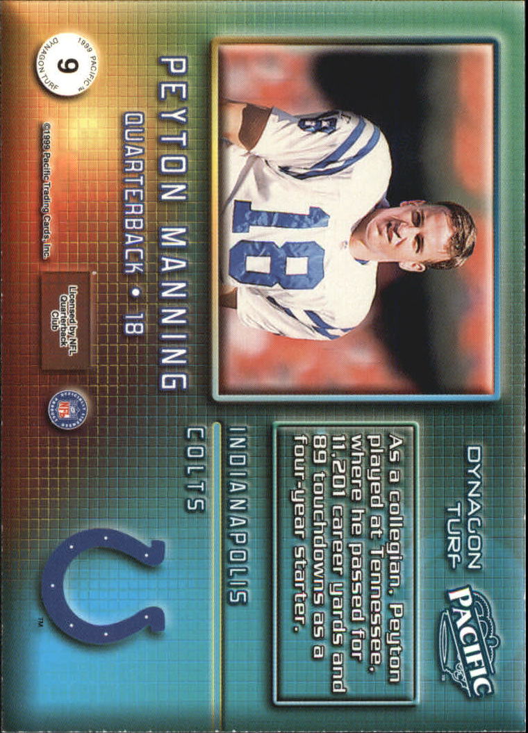 1999 Pacific Dynagon Turf #9 Peyton Manning back image
