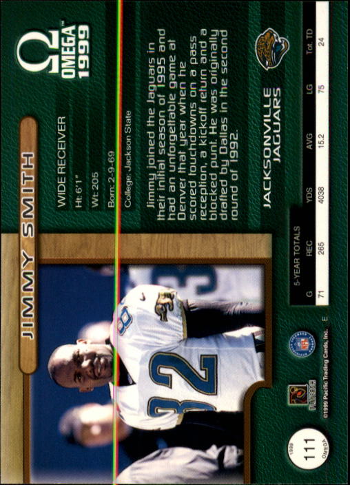 1999 Pacific Omega #111 Jimmy Smith back image