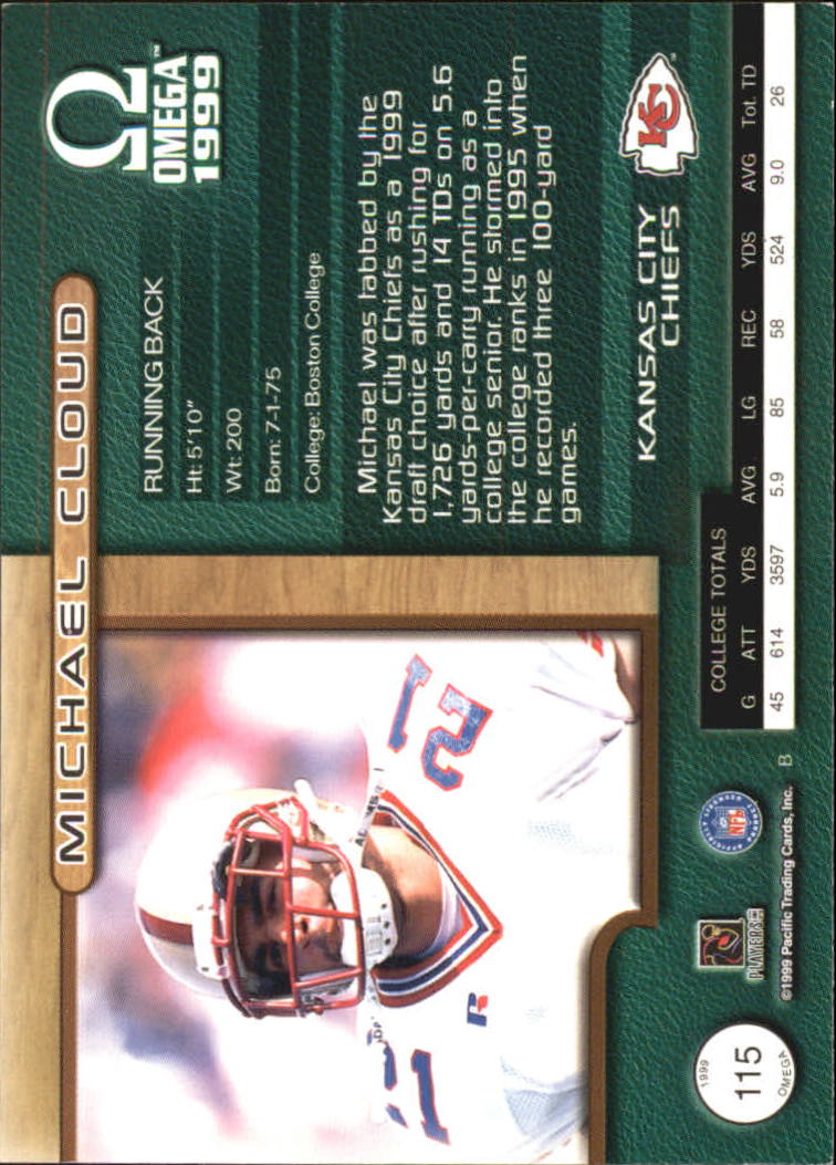 1999 Pacific Omega Gold #115 Mike Cloud back image