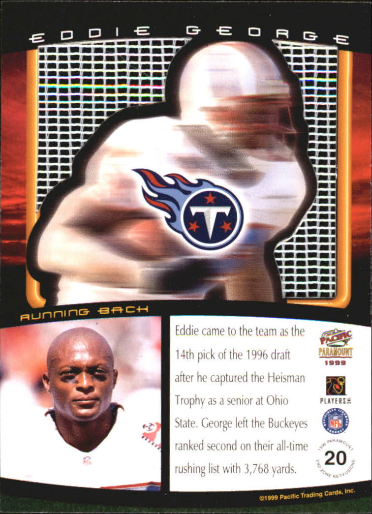 1999 Paramount End Zone Net-Fusions #20 Eddie George back image